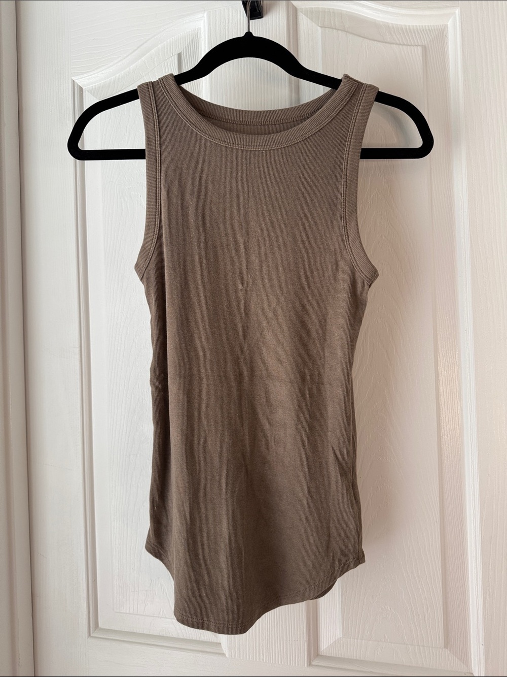 a new day Ribbed Tank Top in Taupe Brown
